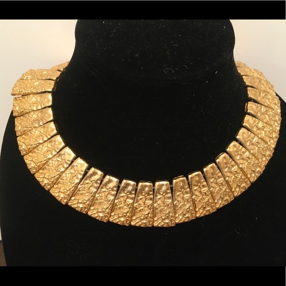 Vintage Ciner goldplated choker by Joanne Cooper Egyptian. Chunky Gold Chain.